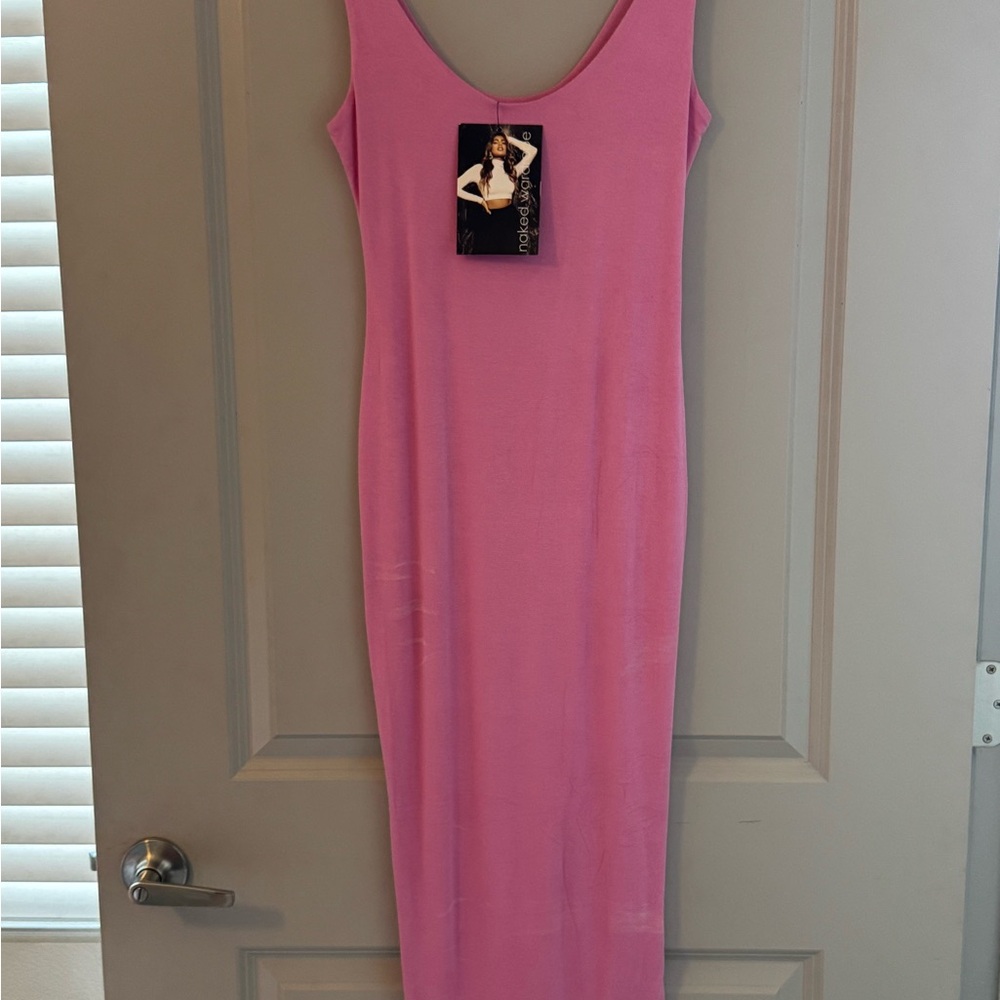 Pink Sleeveless Bodycon Dress